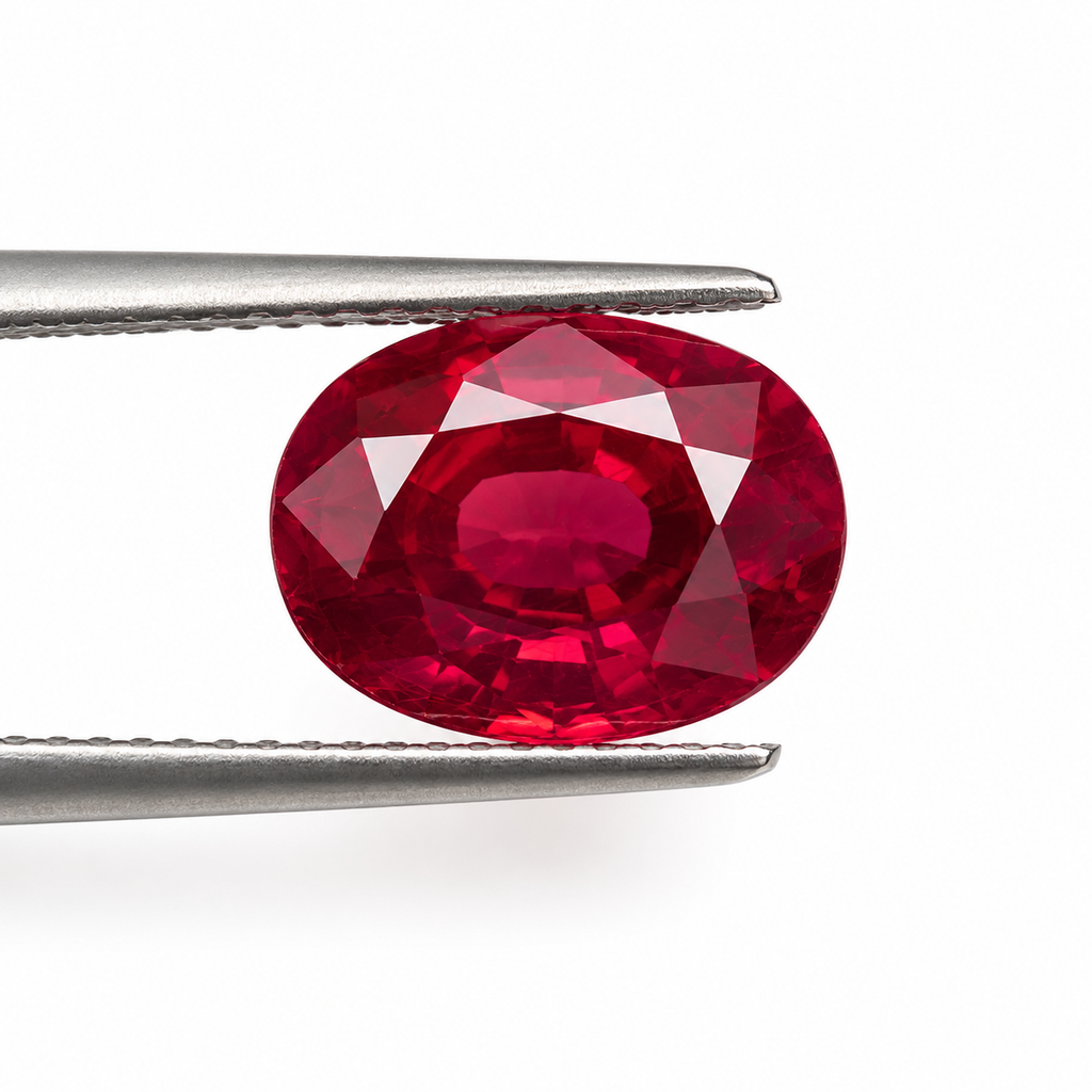Natural Ruby – Oval Cut Deep Red | 3.2 Carat | 7X9 mm